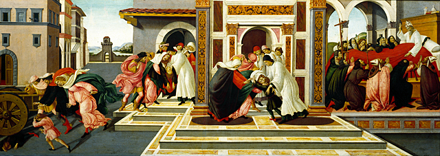 Trois miracles de san Zénobe, 1500-1505, Sandro Botticelli