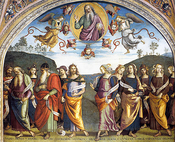 El Padre Eterno con profetas y sibilas, 1496-1500, Pietro Perugino
