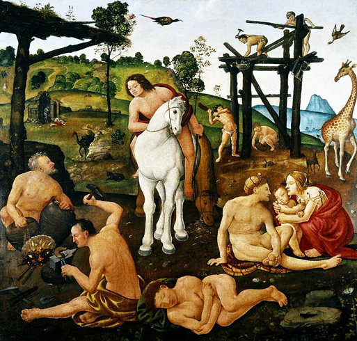 Vulcain et Éole éducateurs de l’humanité, vers 1495-1500, Piero di Cosimo