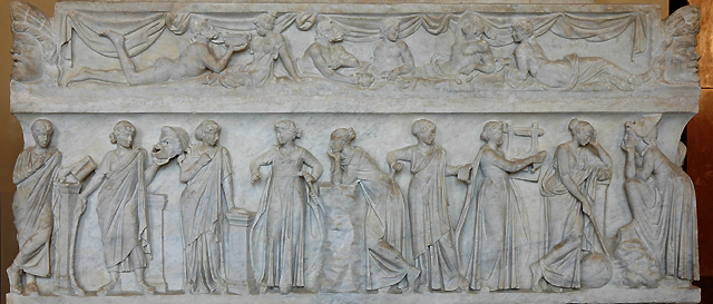 Les neuf Muses, sarcophage romain