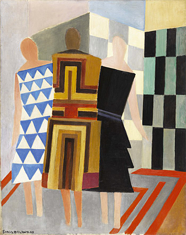 Vestidos simultáneos (Tres mujeres, formes, colores), 1925, Sonia Delaunay
