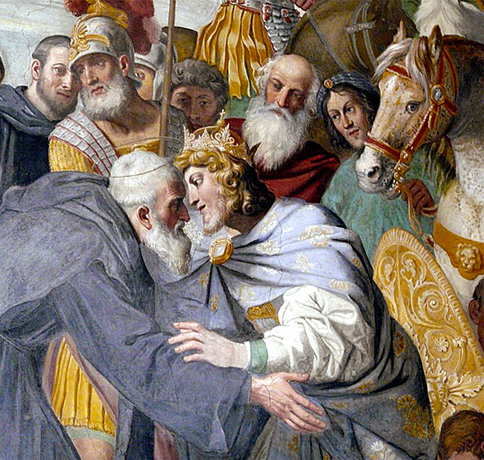 Encuentro de san Nilo con el emperador Otto III, 1609-1612, Domenichino
