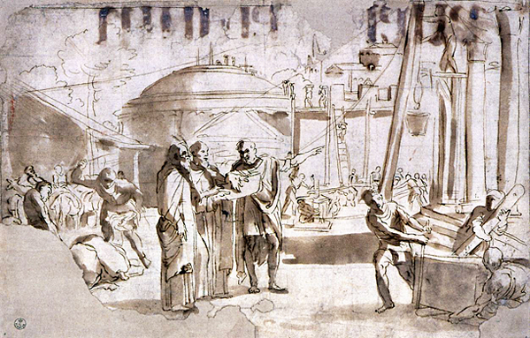 Dibujo preparatorio, 1607-1608, Domenichino