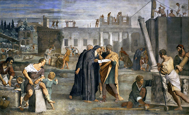 Escenas de la vida de los santos fundadores, 1609-1612, Domenichino