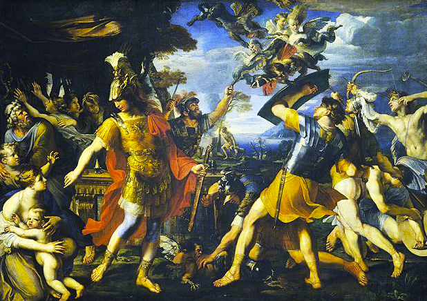 Eneas y sus compañeros combaten a las Arpías, 1646-1647, François Perrier