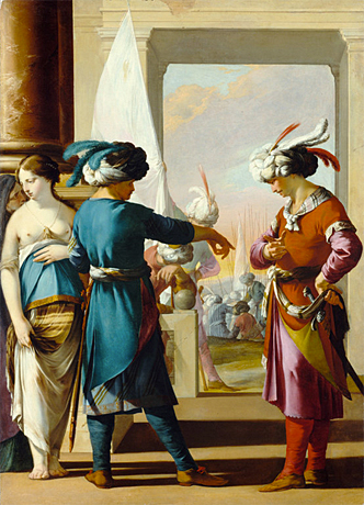 Ciro anuncia a Araspas que Pantea ha sido indultada, 1638, Laurent de La Hyre