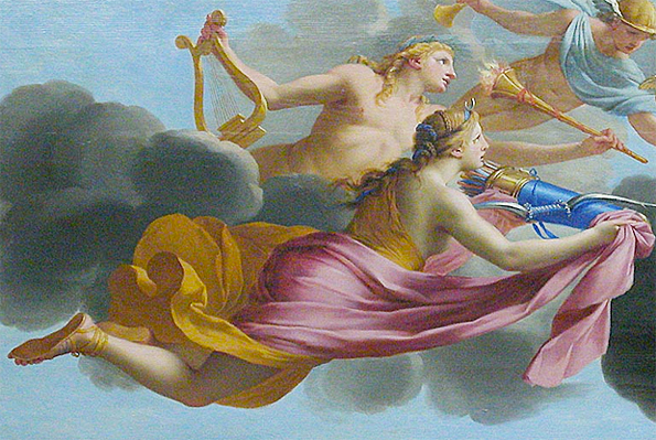 Amor recibe el homenaje de Diana, Apolo y Mercurio, 1646-47, Eustache Le Sueur