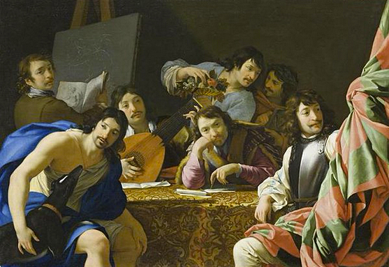 Reunión de amigos, c. 1640, Eustache Le Sueur
