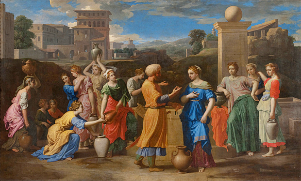 Eliezer y Rebeca en el pozo, 1648, Nicolas Poussin