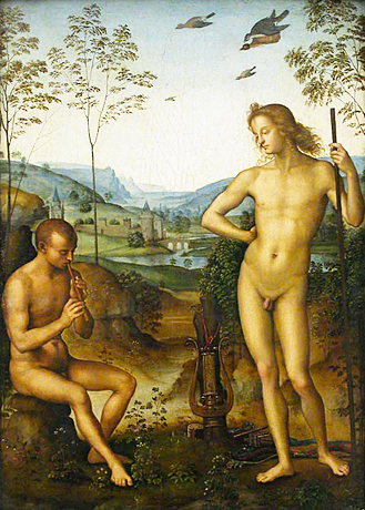 Marsias y Apolo, 1483, Perugino