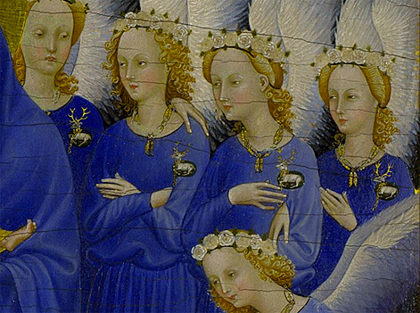 Diptyque Wilton, détail, vers 1395, Maître du Diptyque de Wilton ,Londres, National Gallery