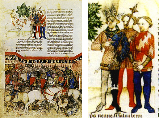 Lancelot du Lac, page enluminée, vers 1380, Paris, Bibliothèque nationale de France