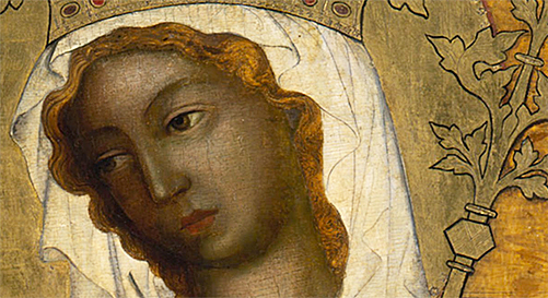La Virgen de Glatz, 1343-44, detalle