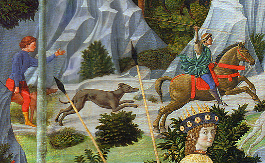 El Cortejo del rey mago Gaspar, 1459-61, Benozzo Gozzoli, detalle