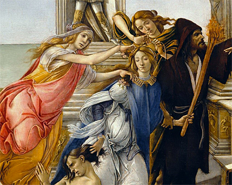 La Calumnia, 1495, Sandro Botticelli, detalle