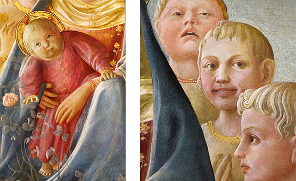 Virgen de Trivulzio, hacia 1432, Filippo Lippi, detalles