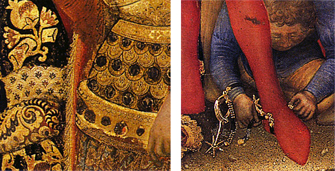 La Adoración de los Magos, 1423, Gentile da Fabriano, detalle