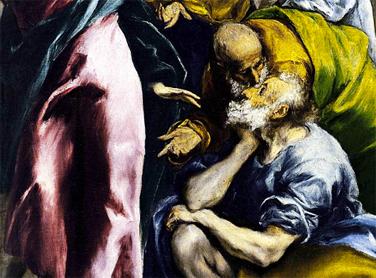 Le Christ chassant les marchands du Temple, le Greco, détail