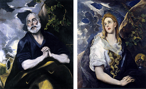 San Pedro penitente; María Magdalena penitente, El Greco 