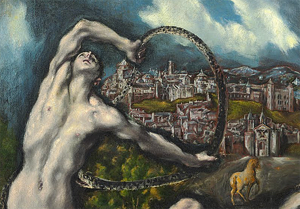 Le Laocoon, détail, vers 1610-1614, le Greco, Washington, National Gallery of Art