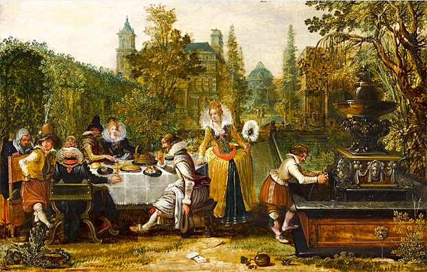 Joyeuse compagnie dinant en plein air, Esaias van de Velde