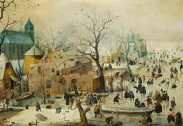 Paisaje de invierno con patinadores, c. 1608, Hendrick Avercamp