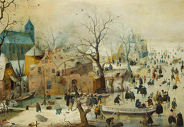 Paysage d’hiver avec patineurs, vers 1608, Hendrick Avercamp