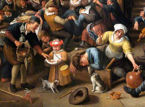 Danza del huevo, 1674, Jan Steen, detalle