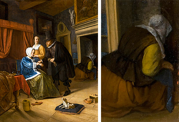 La jeune fille malade, 1660, Jan Steen, La Haye, Mauritshuis