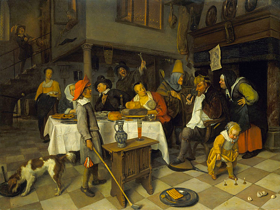 La fiesta de la haba (el rey bebe), c. 1661, Jan Steen
