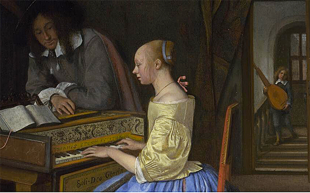 Jeune femme jouant du clavecin, 1659, Jan Steen