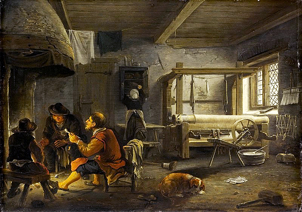 El taller de un tejedor, 1652, Johannes van Oudenrogge