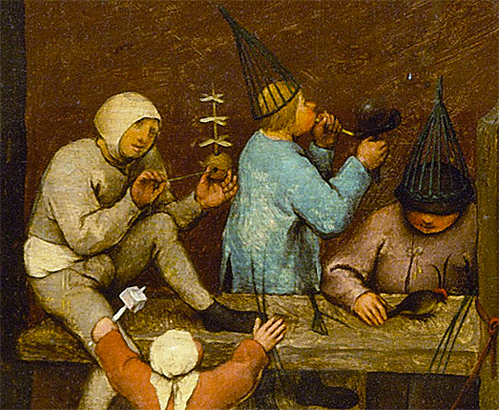 Juegos infantiles, 1560, Pieter Bruegel, detalle