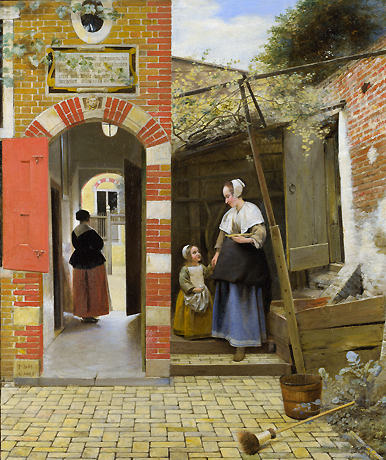 Patio de una casa en Delft, 1658, Pieter de Hooch