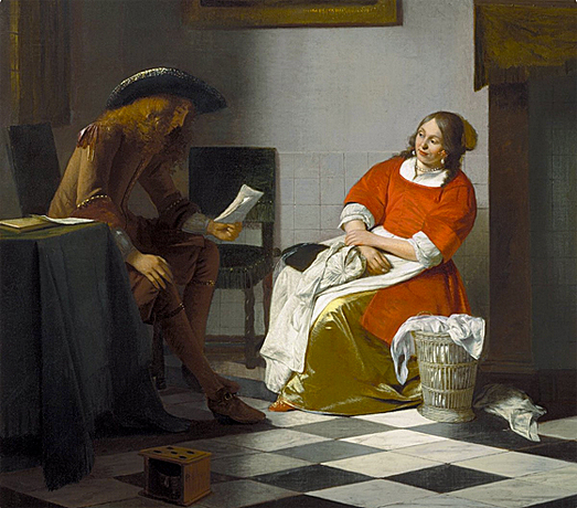Hombre leyendo una carta, 1668, Pieter de Hooch
