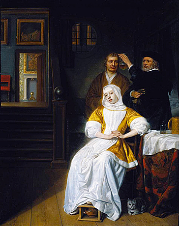La visita del doctor, c. 1660-1670, Samuel van Hoogstraten