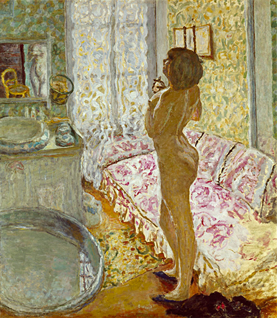 Nu à contre-jour ou Le Cabinet de toilette au canapé rose ou L’Eau de Cologne, 1908, Pierre Bonnard
