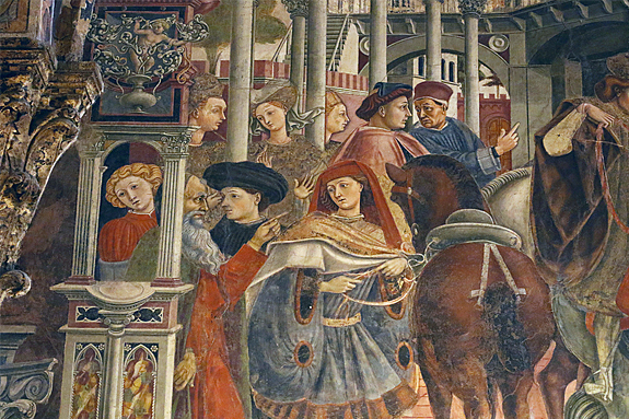 Distribution de aumônes, 1440, Domenico di Bartolo