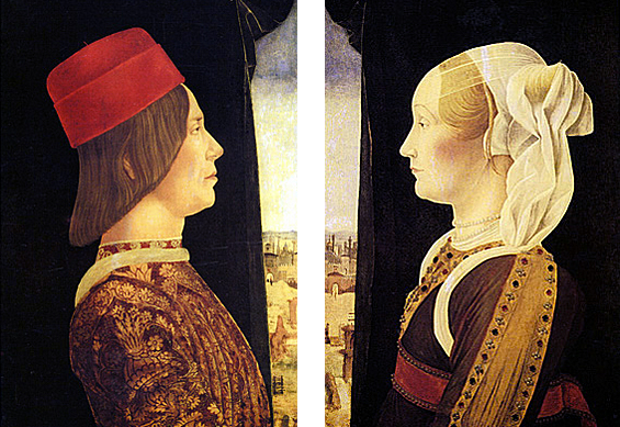 Portraits Giovanni et Ginevra Bentivoglio, vers 1480, Ercole de’ Roberti