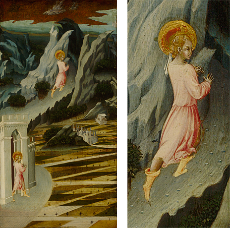 Saint Jean-Baptiste se retirant dans le désert, vers 1460, Giovanni di Paolo, Chicago, Art Institute