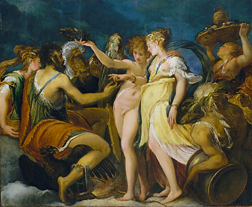Le mariage de Cupidon et de Psyché, vers 1550, Andrea Schiavone Le mariage de Cupidon et de Psyché, vers 1550, Andrea Schiavone