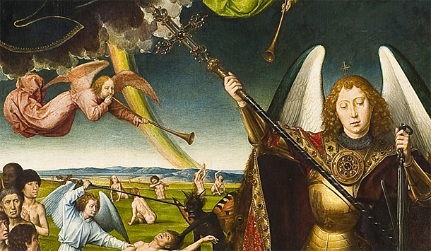 Le Jugement dernier, saint Michel, 1466-1473, Hans Memling Le Jugement dernier, saint Michel, 1466-1473, Hans Memling