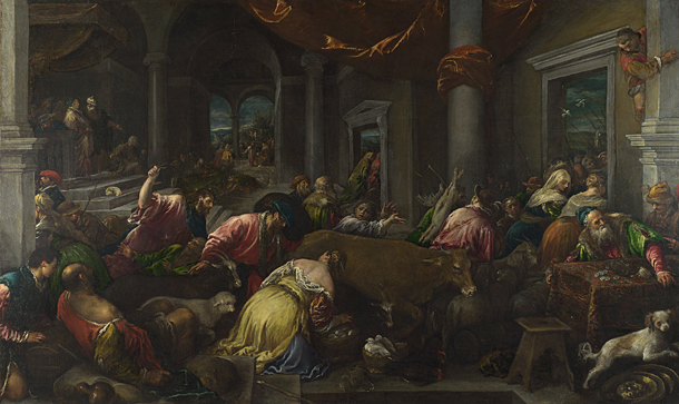 La Purification du Temple, vers 1580, Jacopo Bassano et atelier La Purification du Temple, vers 1580, Jacopo Bassano et atelier