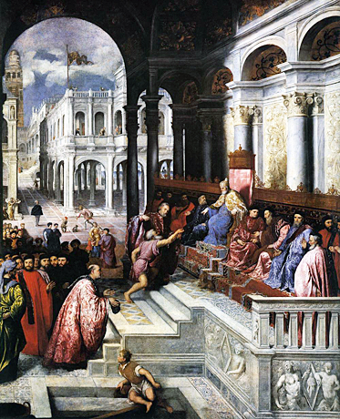 Le Pêcheur remettant l'anneau de saint Marc au doge Bartolomeo Gradenigo, Paris Bordone Le Pêcheur remettant l'anneau de saint Marc au doge Bartolomeo Gradenigo, Paris Bordone