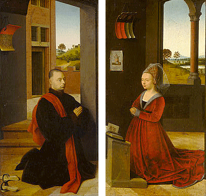 Portraits d'un homme et d'une femme en donateurs, vers 1460-1465, Petrus Christus Portraits d'un homme et d'une femme en donateurs, vers 1460-1465, Petrus Christus
