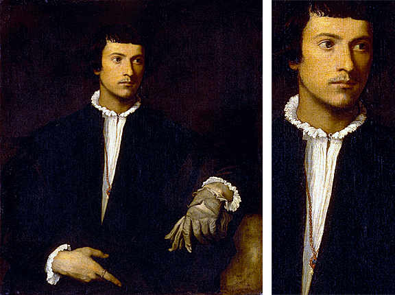L'homme au gant, 1520/1525, Titien L'homme au gant, 1520/1525, Titien