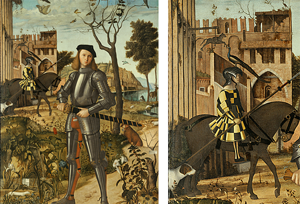 Portrait de chevalier dans un paysage, 1510, Vittore Carpaccio Portrait de chevalier dans un paysage, 1510, Vittore Carpaccio