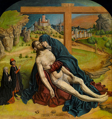 Pietà avec donateurs, vers 1470, Fernando Gallego
