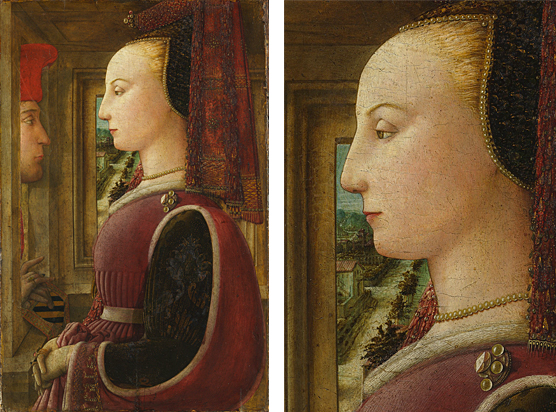 Double portrait et détail, vers 1440, Filippo Lippi Double portrait et détail, vers 1440, Filippo Lippi