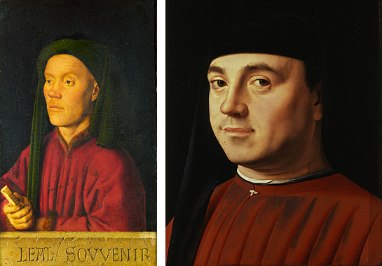 Portrait d'homme, Jan van Eyck ; Portrait d'homme, Antonello da Messina Portrait d'homme, Jan van Eyck ; Portrait d'homme, Antonello da Messina